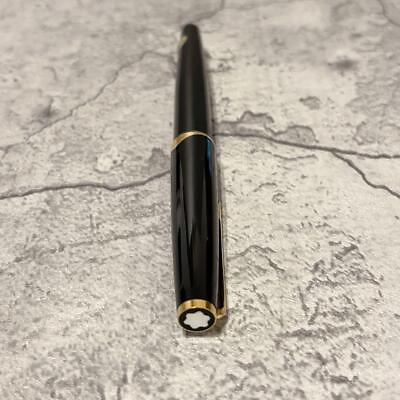 #ad MONTBLANC FOUNTAIN PEN NIB SIZE EF BLACK GOLD RESIN AUTHENTIC ITEM USED