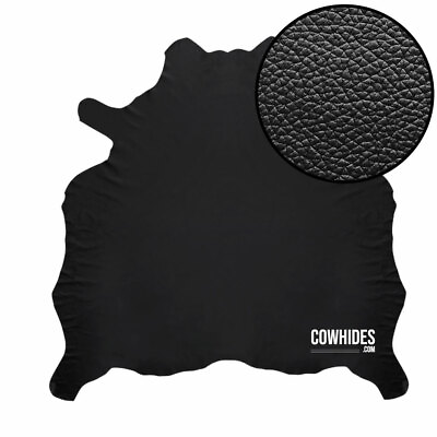 #ad Cowhides.com Meridian Black Leather Hide 1 Hide 6.5 FT x 7.5FT for Automotive