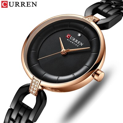 #ad CURREN Quartz Women Watches Luxury Rhinestone Steel Bracelet Girls Wristwatch