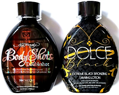#ad Ed Hardy Body Shots HOT Tingle Tanning Bed Lotion amp; DOLCE Black Extreme Bronzer