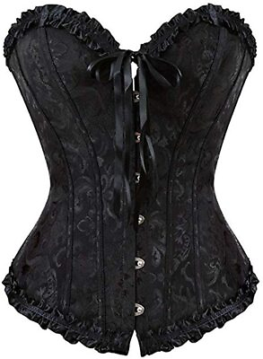 #ad Zinuo Corset Lingerie Black Shapewear Body Shaper Overbust Bustier G String for $49.31