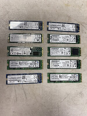 #ad Lot of 10 mixed brand 128 GB m.2 sata TESTED