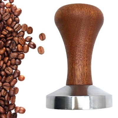 #ad 51 53 58mm Stainless Coffee Tamper Wooden Handle Barista Espresso Grinder US