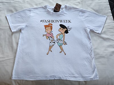 #ad The Flintstones Ladies Fashion Week Printed Short Sleeve T Shirt Size XL MARKED