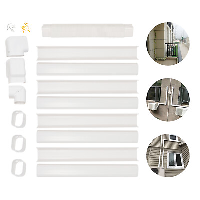 #ad 5quot; 17Ft Air Conditioner PVC Line Set Cover Kit For Split Central AC amp; Heat Pump