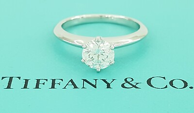 #ad Tiffany amp; Co Round Diamond Solitaire Platinum Engagement Ring 0.74 ct Rtl $10.6K