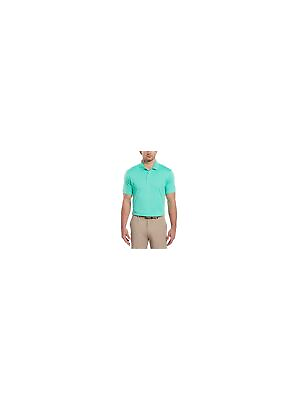 #ad HYBRID APPAREL Mens Green Short Sleeve Moisture Wicking Polo S