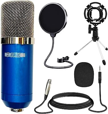 #ad 5Core Pro Condenser Microphone Mic w Tripod Stand For Game Chat Audio Recording