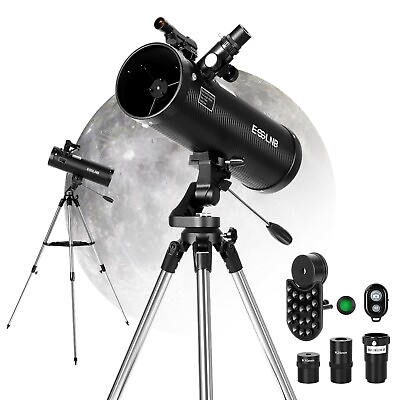 #ad 500mm Reflector Telescope 114mm Lens 25 150X with High Tripod Mobile Holder