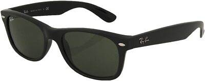 #ad Ray Ban New Wayfarer Sunglasses Matte Black Frame 55mm Solid Black G15 Lens