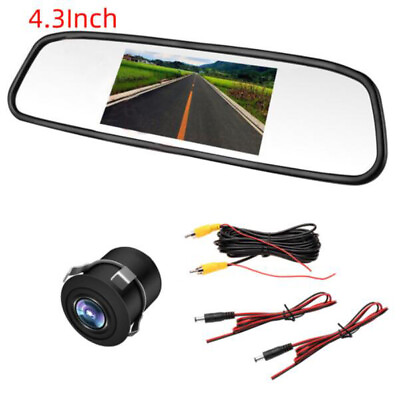 #ad US 4.3quot; TFT LCD Rear View Mirror Monitor License Plate Backup Camera System