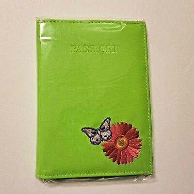 #ad RUSS BERRIE Passport Book Wallet Embroidered Flower Butterfly Travel Vacation
