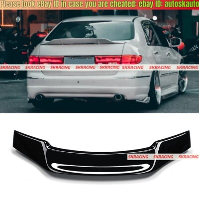 #ad Gloss Black FRP Rear Trunk Spoiler Wing For 7th 2003 2007 Honda Accord 4DR Sedan