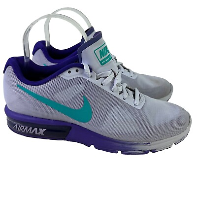 #ad Nike Air Max Sequent 719916 504 Purple Teal Sneakers Lace Up Running Shoes sz 8