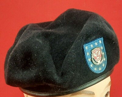 #ad Vintage Aliquid Expectavit Engineer Battalion Black US Army 864th Beret Hat