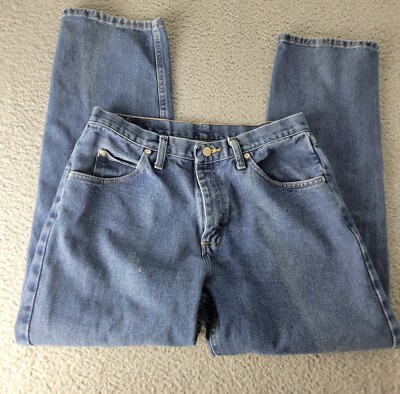 #ad Wrangler Mens Jeans 32×30 Straight Leg Denim Jeans light stain see Pic