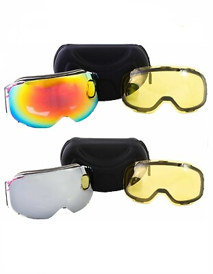 #ad Goggles Ski Snowboard with Anti Fog Dual Magnetic Lense Special Boom