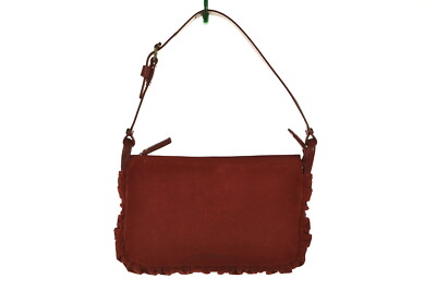 #ad Via Spiga Womens Handbag Size S Red Shoulder Bag Textured Suede Purse