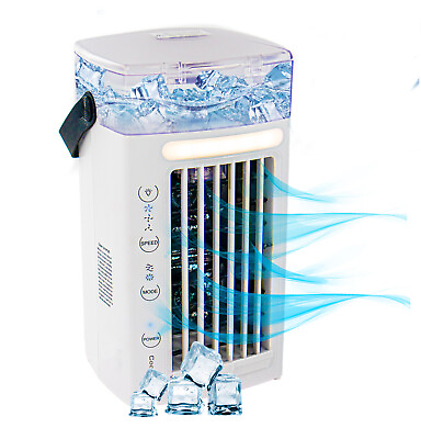 #ad Portable Air Conditioner Personal Space Evaporative Air Cooler Mini AC Dual Fans