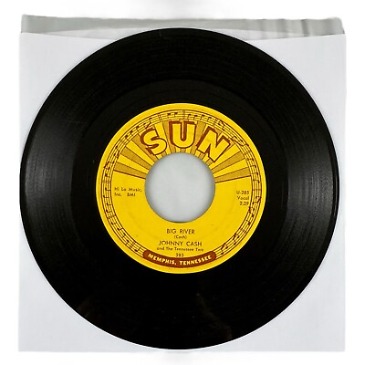 #ad Johnny Cash Big River Ballad of a Teenage Queen 1958 7” 45 VG