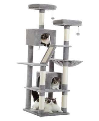 #ad Tall Cat Tree 70.9quot; Large Cat Tower for Indoor Cats Multi Climbing Tree Grey