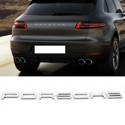 #ad Letter Rear Trunk Tailgate Emblem Badge For Porsche Letters Silver