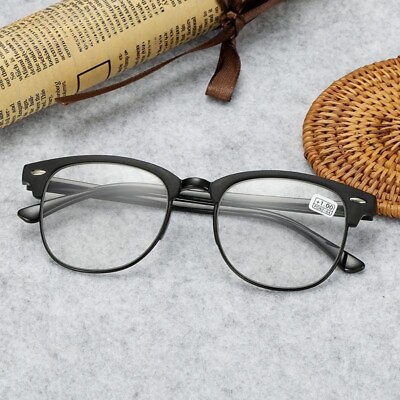 #ad Lightweight Retro TR90 Large Frame Rice Nail Comfortable Reading Glasses