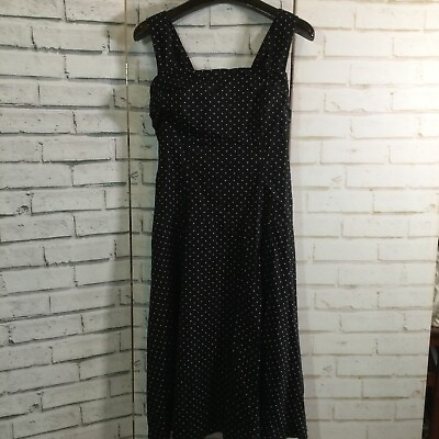 #ad *Miss Selfridge 80s True dress vintage summer Black Polka Size M