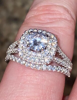 #ad 3.53 Diamond Simulated Wedding Engagement Ring Set Bridal Set Womens Size 5 9