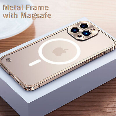 #ad Aluminium Metal Frame Shockproof Clear Case Cover for iPhone 12 Pro 13 Pro Max