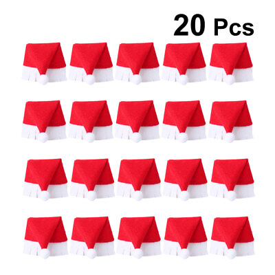 #ad 20 PCS Small Santa Hats Crafts Lollipop Hat Miniature Santa Hats