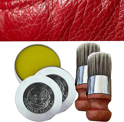 #ad Wise Owl Furniture Salve for Leather Salve Leather with Boar Bristl Brush Bundle