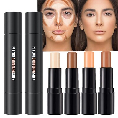 #ad 4 Colors Cream Contour Sticks Makeup Kit Primer Face Highlighter Contouring