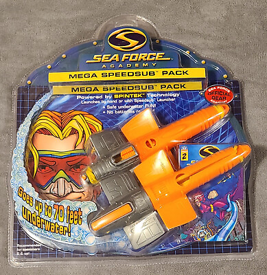 #ad Sea Force Academy Speedsub Pack Spintek Pool Toy Underwater Gear New Orange Gray
