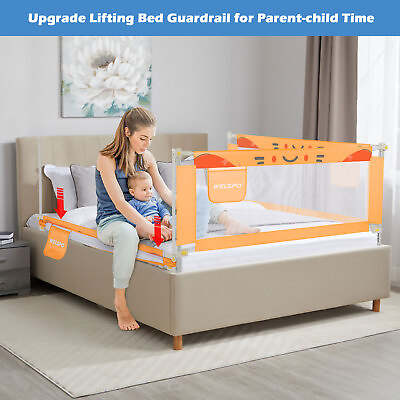 #ad 71 in Baby Bed Rail Toddlers Upgraded Bed Guard Rail Baby Boys Girls Protector