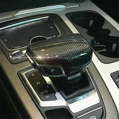 #ad Inner Gear Shift Knob Panel Cover Trims For Audi A4 A5 Q5 Q7 16 18 Carbon Fiber