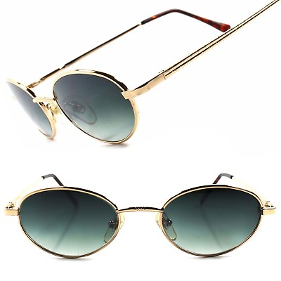 #ad Classic Indie Deadstock 90s Gold Mens Womens True Vintage Round Oval Sunglasses