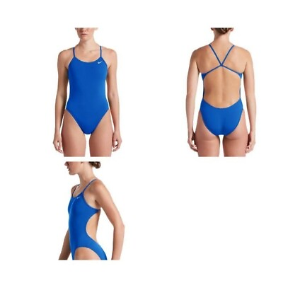 #ad NWT Nike Women#x27;s Poly Core Solids Cut Out Tank Performance Swimwear Size 6