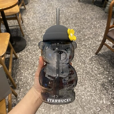 #ad Starbucks 2024 Korea Grey Bear 20oz Glass Cup