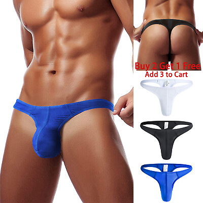 #ad Men#x27;s Sexy Pouch Briefs Jock Strap G String Thongs Underwear Bikini Underpants