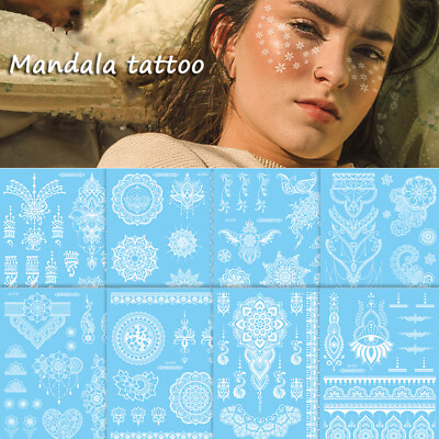 #ad White Tattoo Sticker Clavicle sticker Tattoo Sticker Body Art Artistic Beautiful
