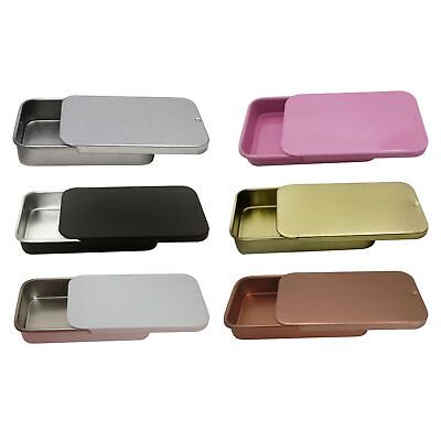 #ad Mini Tin Metal Box Tin Box with Lid Mini Slide Top Tin Box Containers