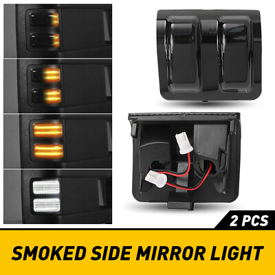 #ad Dynamic LED Side Mirror Signal Turn DRL Light Smoked For Lens Ford F250 F350 450