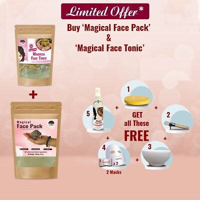 #ad Brown amp; White 75gm Magical Face Tonic and 100gm Face Pack – Combo Offer