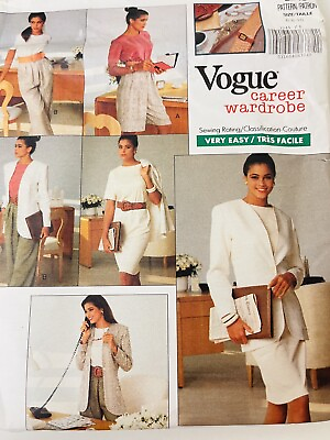 #ad Vintage Vogue Pattern Career Wardrobe Dress Jacket #2245 CUT Size 6 10