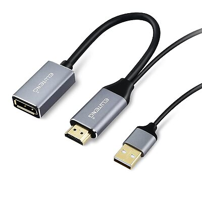 #ad Hdmi To Displayport Adapter 4K@60Hz With Usb Power Hdmi Male To Dp Female Conv