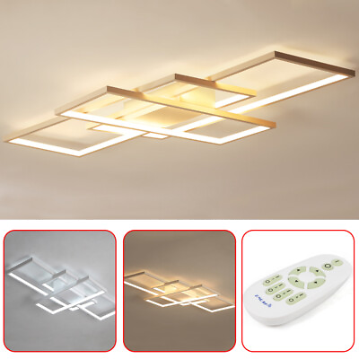#ad Modern Acrylic Flush Mount Lamp Geometric Square Light for Living Room Decor