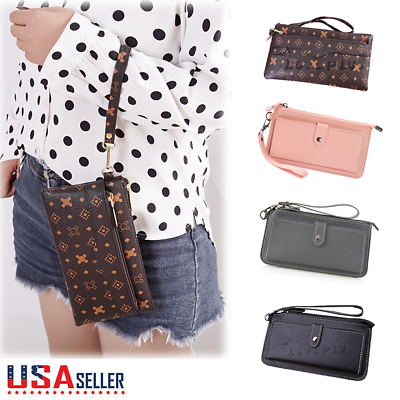 #ad Women Leather Clutch Wallet Fashion Zip Long Purse Card Holder Phone Handbag US