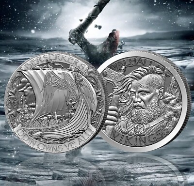 #ad Valhalla Vikings 1 oz .999 Fine Silver Round Odin Owns Ye BERSERKERS IN STOCK