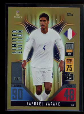 #ad 2022 23 Topps Match Attax 101 #LE3 Raphael Varane Limited Edition Gold